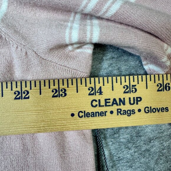 NWT Liz Claiborne Womens 2X XXL Sweater Pullover Striped Pink and White Very Sof - Picture 4 of 8
